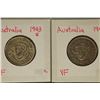 Image 1 : 1941 & 1943-S AUSTRALIA SILVER1 SHILLING COINS