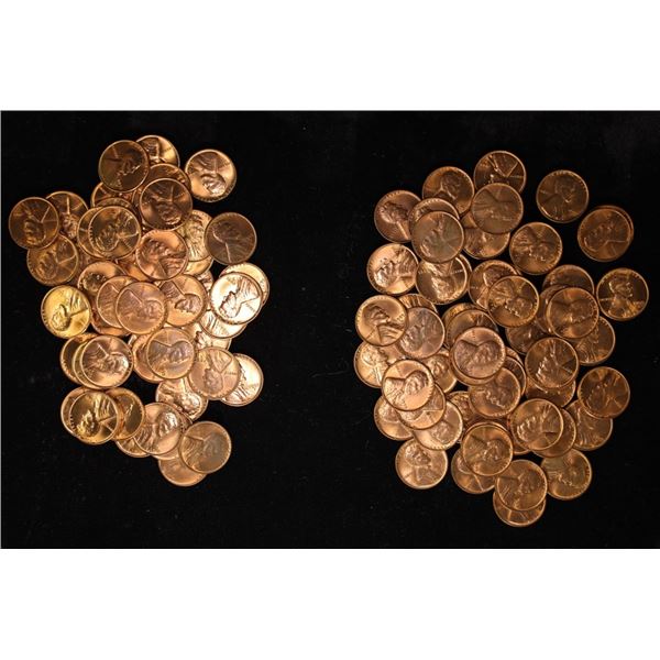 2-BRILLIANT UNC ROLLS OF 1955-S & 1955-D CENTS