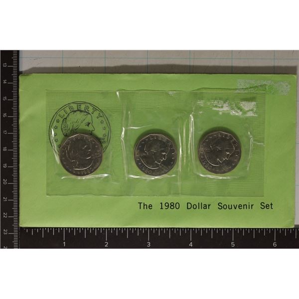 1980 P/D/S SBA DOLLAR SOUVENIR SET WITH ENVELOPE