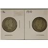 Image 1 : 1908-D & 1910 SILVER BARBER QUARTERS
