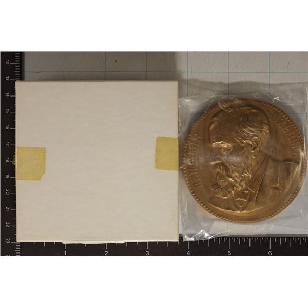 3" BRONZE BENJAMIN HARRISON INAUGURAL MEDAL