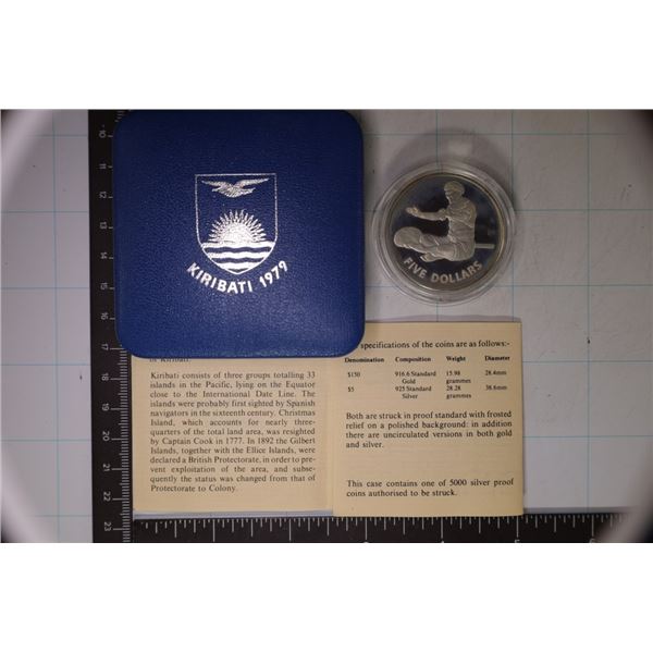 1979 KIRIBATI PROOF $5 WITH FROSTED RELIEF