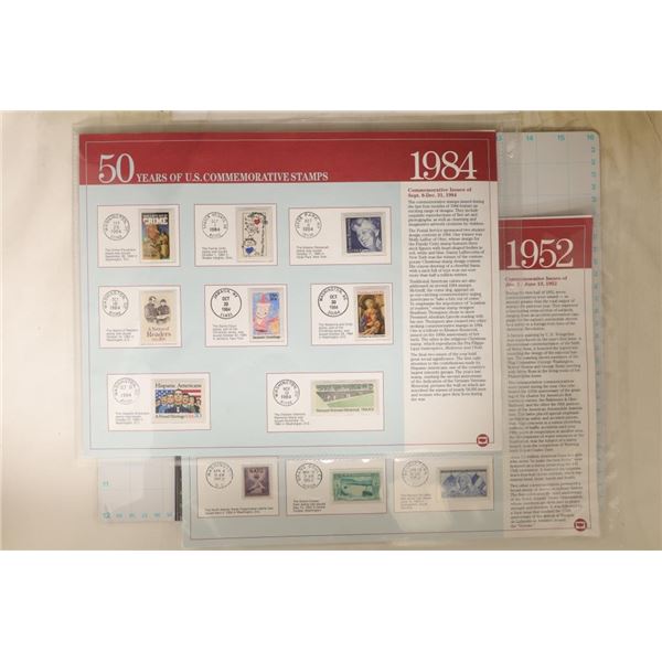 2-US COMMEMORATIVE STAMP COLLECTORS PAGES: 1952