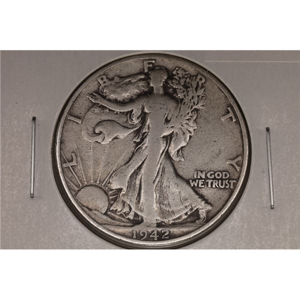 1942-S SILVER WALKING LIBERTY HALF DOLLAR