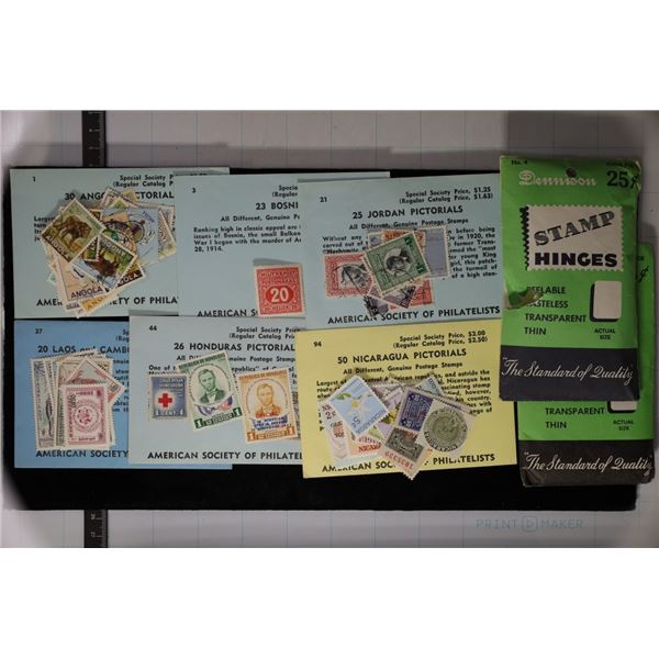 64 ASSORTED FORIEGN PICTORIAL STAMPS WITH 2 PACKS