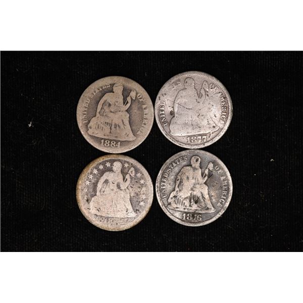 18??-O, 1876, 1877 & 1884 SILVER SEATED LIBERTY