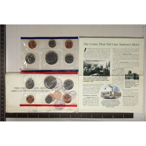 1989 US MINT SET (UNC) P/D (WITH ENVELOPE) WHICH