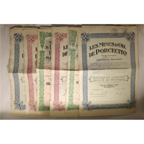 6-FOREIGN 1927 & 1928 STOCK CERTIFICATE BONDS