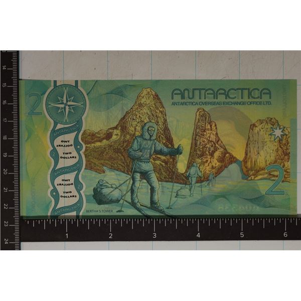 2020 ANTARTICA $2 COLORIZED CRISP UNC POLYMER BILL