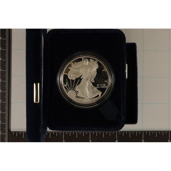 2006-W PROOF AMERICAN SILVER EAGLE WITH CERT.,