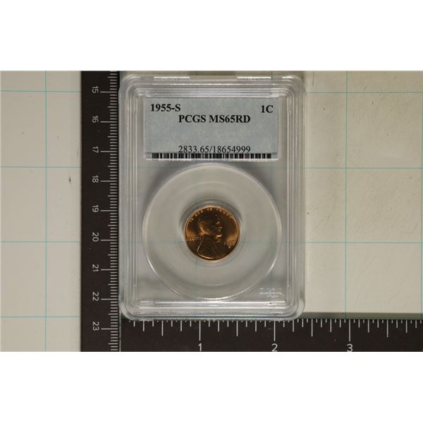 1955-S LINCOLN WHEAT CENT PCGS MS65RD