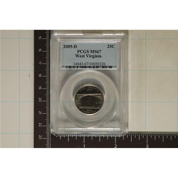 2005-D WEST VIRGINIA QUARTER PCGS MS67