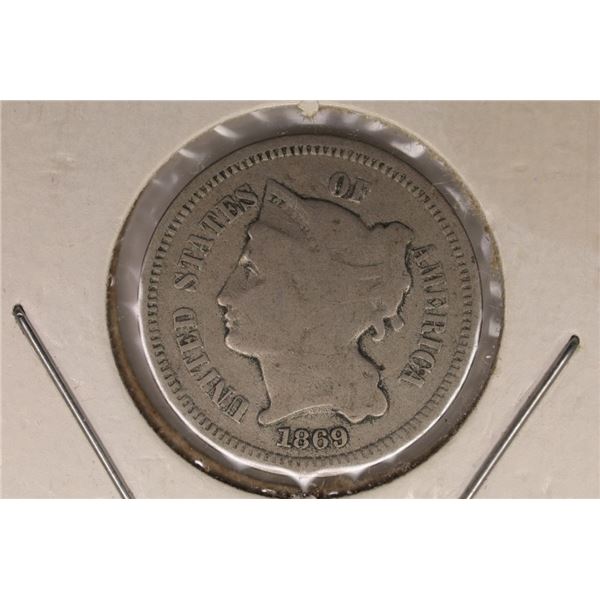 1869 THREE CENT "NICKEL"
