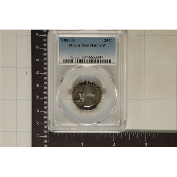 1987-S WASHINGTON QUARTER PCGS PR69 DCAM