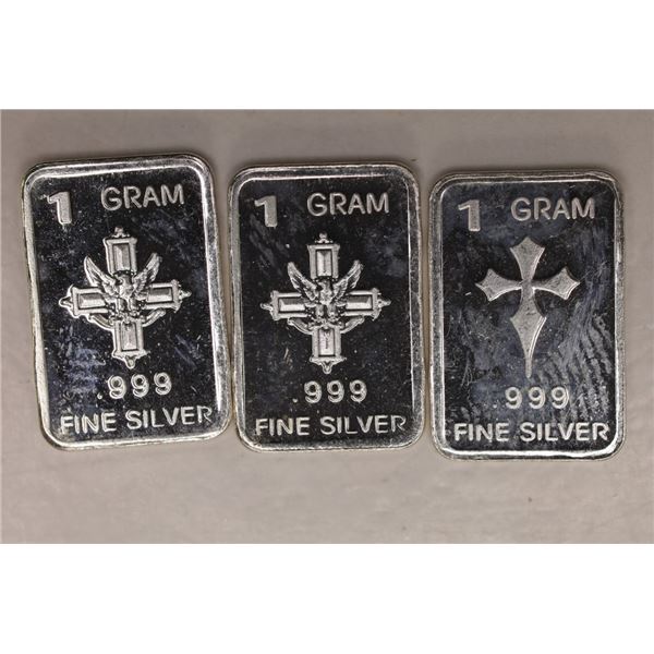 3-1 GRAM .999 FINE SILVER PROOF CROSS THEMED