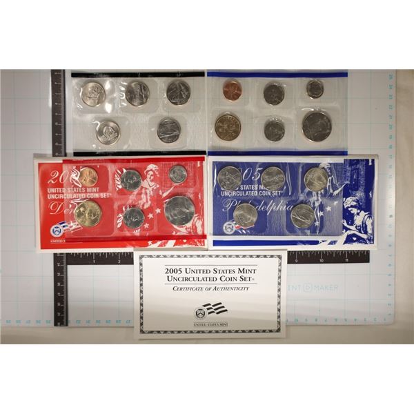 2005 US MINT SET (UNC) P/D (WITH ENVELOPES)