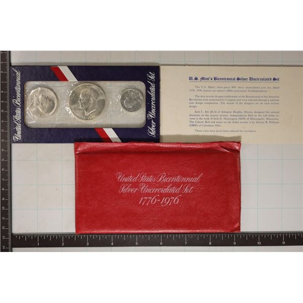 1976-S SILVER 3 COIN BICENTENNIAL UNC SET