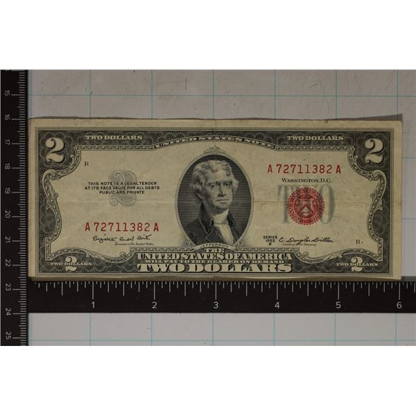 1953-B US $2 RED SEAL NOTE