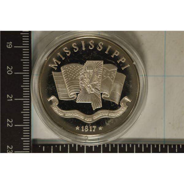 1.17 OZ PROOF STERLING SILVER "MISSISSIPPI" STATE