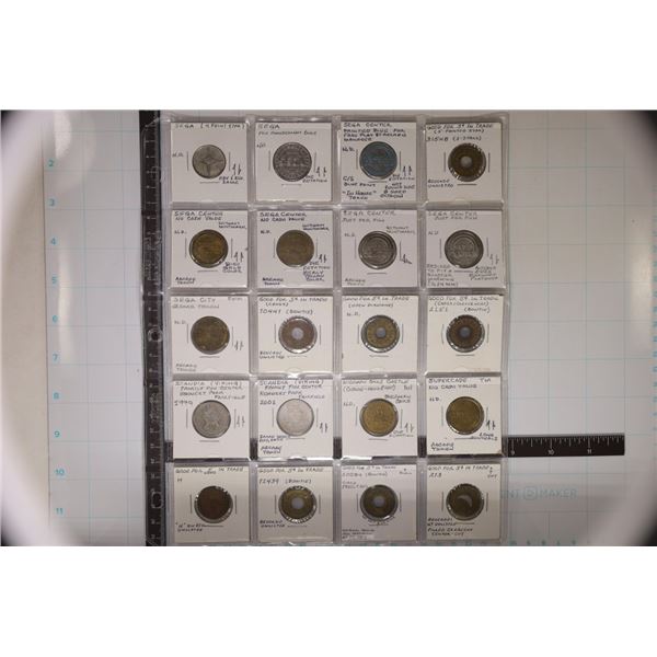 20-ASSORTED ARCADE TOKENS: SEGA, GOOD FORS,