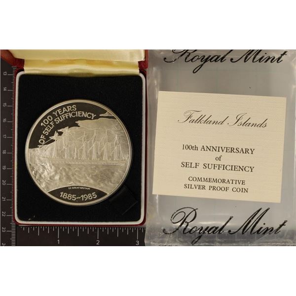 1985 FALKLAND ISLANDS PF STERLING SILVER 25 POUND