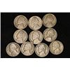 Image 4 : 10 ASSORTED 35% SILVER JEFFERSON WAR NICKELS: 1942