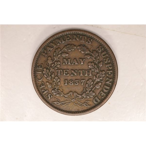 1841 HARD TIMES TOKEN: MAY TENTH SPEICES PAYMENTS