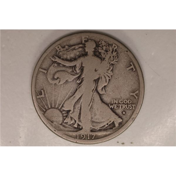 1917-S SILVER WALKING LIBERTY HALF DOLLAR