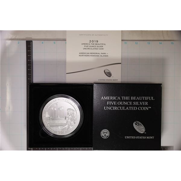 2019-P 5 OUNCE SILVER AMERICA THE BEAUTIFUL ROUND