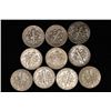 Image 2 : 10 ROOSEVELT SILVER DIMES: 2-1947, 1-1952, 4-1964&