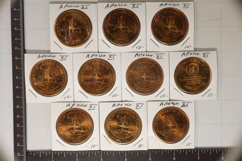10- APOLLO XI BRONZE TOKENS GEM UNC