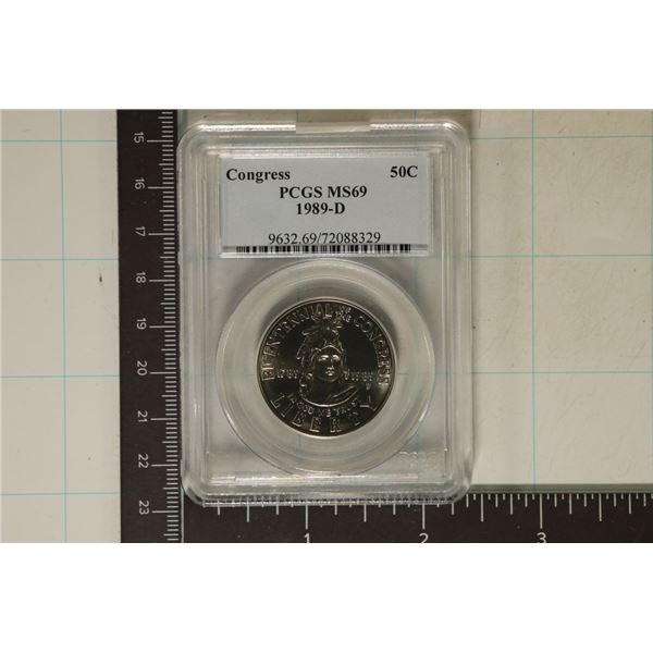 1989-D CONGRESS HALF DOLLAR PCGS MS69