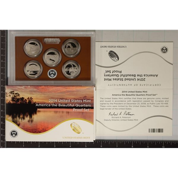 2014 AMERICA THE BEAUTIFUL QUARTERS 5 COIN SET