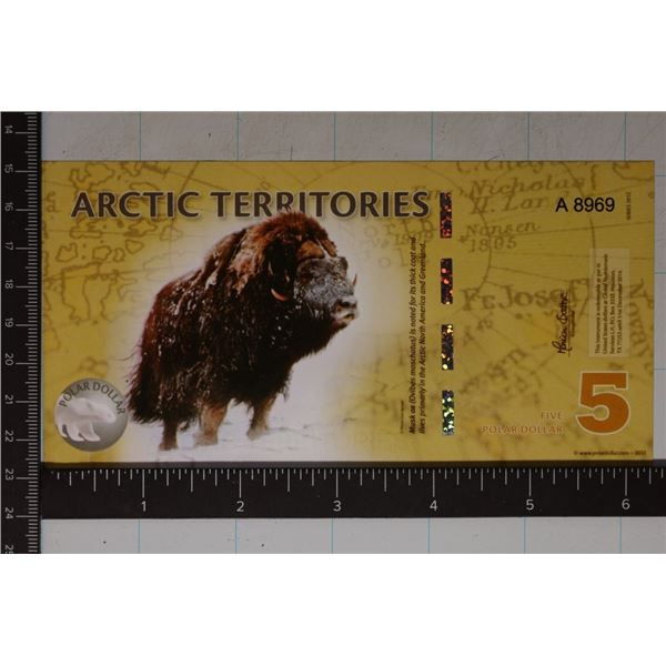 2012 ARCTIC TERRITORIES 5 POLAR DOLLAR CRISP UNC