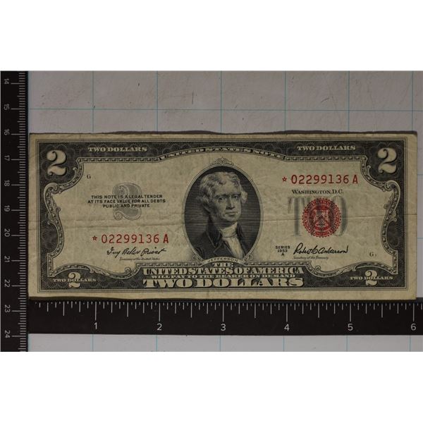 1953-A US $2 RED SEAL STAR NOTE