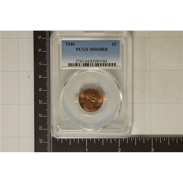 1946 LINCOLN WHEAT CENT PCGS MS64RD