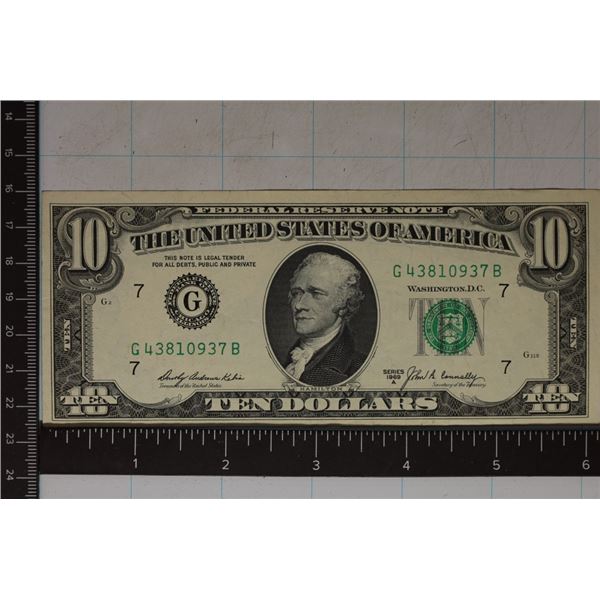 1999-A US $10 FRN GREEN SEAL