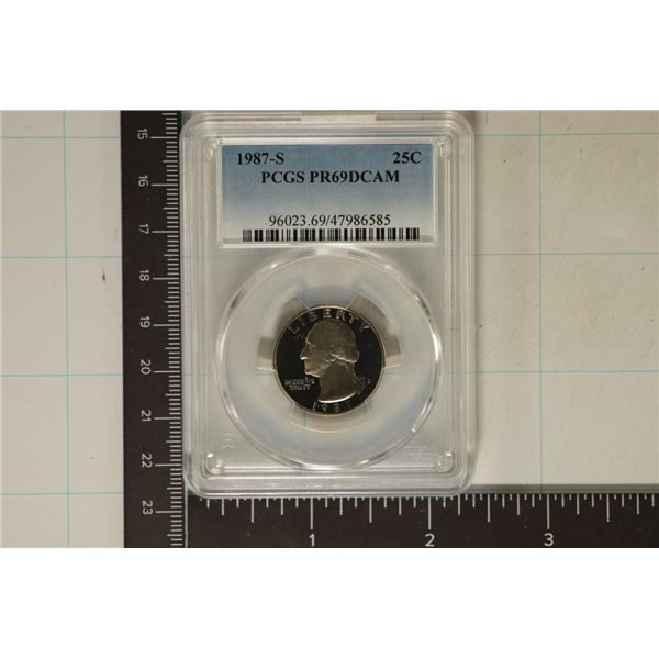 1987-S WASHINGTON QUARTER PCGS PR69 DCAM