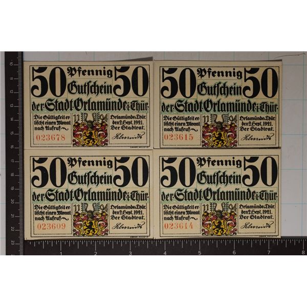 4-1921 GERMAN 50 PFENNIG CU NOTGELDS REVERSE