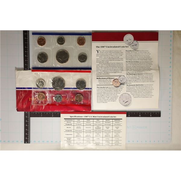 1987 US MINT SET (UNC) P/D (WITH ENVELOPE) AND