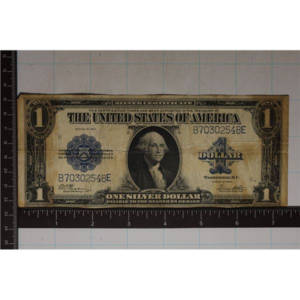 1923 US $1 HORSE BLANKET SILVER CERT. BLUE SEAL