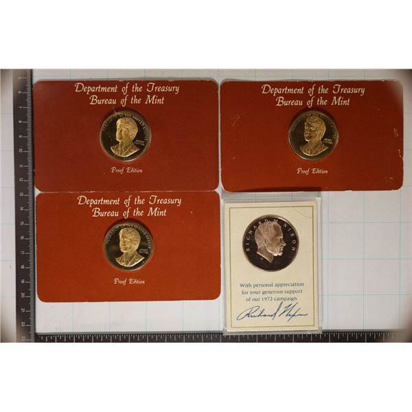 4 PRESIDENTIAL ROUNDS: 1972 PROOF RICHARD NIXON
