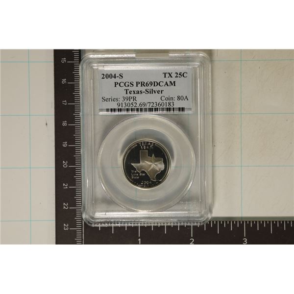 2004-S SILVER TEXAS QUARTER PCGS PR69 DCAM