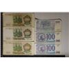 Image 1 : 6-1993 RUSSIA BILLS: 3-100 RUBLE & 3-1000 RUBLE