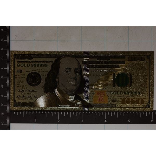 GOLD FOIL REPLICA OF US 2009-A $100 FRN GOLD