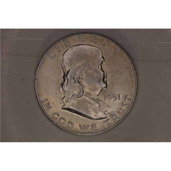 1951-D UNC SILVER FRANKLIN HALF DOLLAR