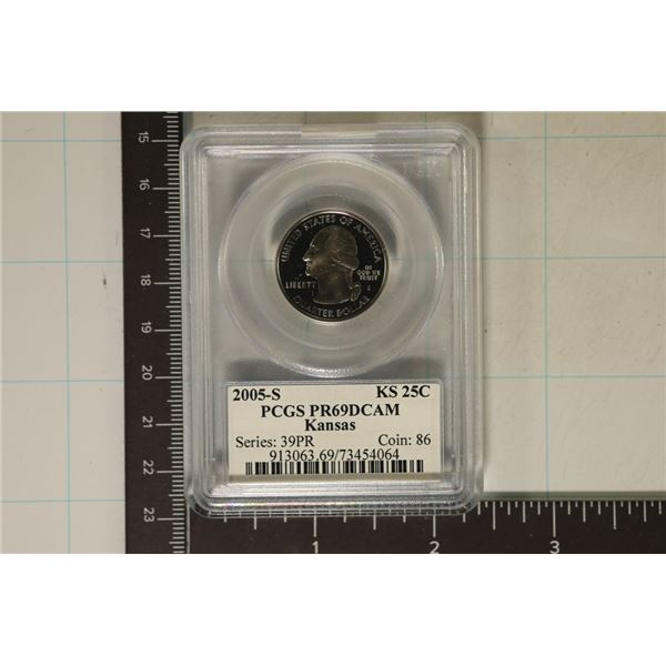 2005-S KANSAS QUARTER PCGS PR69 DCAM