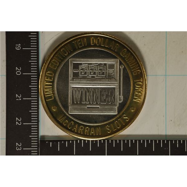 CASINO $10 SILVER TOKEN (UNC) LAS VEGAS, NEVADA