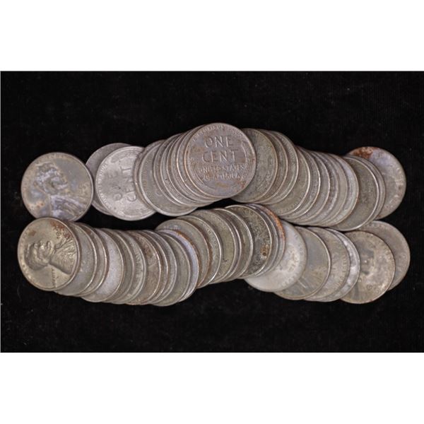 1943 SOLID DATE 50 CENT ROLL ON LINCOLN STEEL WAR
