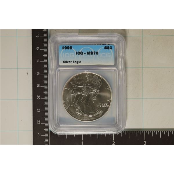 1998 AMERICAN SILVER EAGLE ICG MS70